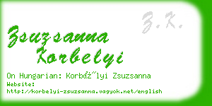 zsuzsanna korbelyi business card